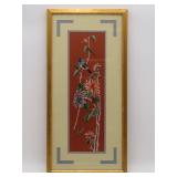 Framed Asian Silk Embroidery