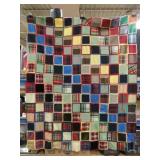 Block Pattern Quilted Throw