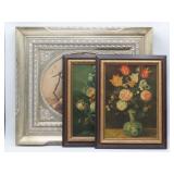 Framed Floral And Fruit Artwork