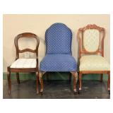 Three Assorted Upholstered Side Chairs