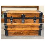 Wood Slat Steamer Trunk