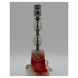 Art Deco Slag And Clear Glass Table Lamp