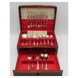 Wm Rogers Silver Plated Flatware In Chest