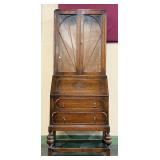 Oak Slant Front Secretary Bookcase