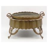Brass Jardiniere Stand And Tray