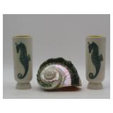 Abingdon Seahorse Vases And Shell