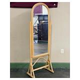 Rattan Arched Floor Mirror