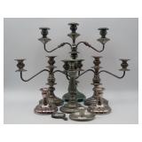 Metal Candelabra And Candlesticks
