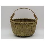 Mustard Oak Splint Swing Handle Basket