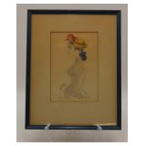 Framed Portrait Of Woman In Hat