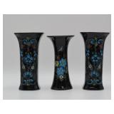 Royal Delft Black Floral Vases