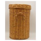 Tall Covered Wicker Basket