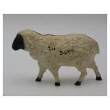 Painted Cast Iron Sheep Still Bank