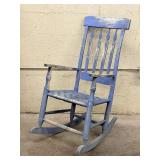 Blue Painted Splint Bottom Rocker