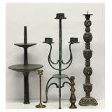 Brass, Iron, and Copper Candlesticks