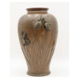 Japanese Bronze Iris Vase
