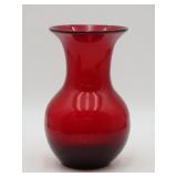 Red Art Glass Vase