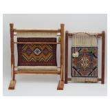 Two Miniature Rug Weaving Looms