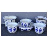 Asian Style Ceramic Planters And Basin