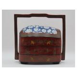 Asian Lacquered Tiered Food Carrier
