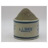 J. J. Saker Advertising Salt Crock