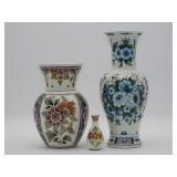 Delft Floral Decorated Vases
