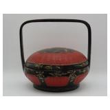 Chinese Lacquered Covered Basket