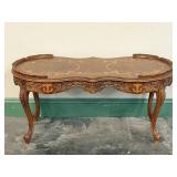 Carved Inlaid Accent Table