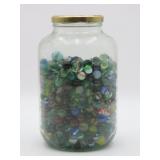 Glass Marbles In Covered Jar