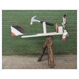 Folk Art Painted Wooden Hammer Whirligig