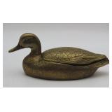 Brass Duck Form Covered Box