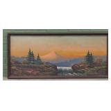 Framed Mountain Landscape Painting
