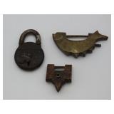 Three Decorative Metal Padlocks
