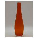 Orange Art Glass Bottle Vase
