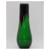 Green And Black Art Glass Vase