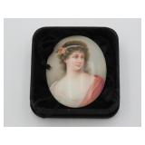 Hand Painted Oval Porcelain Portrait Plaque