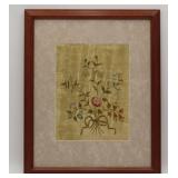 Framed Silk Floral Needlework