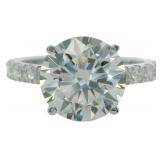14kt Gold 4.23 ct Round Lab Diamond Ring