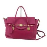 Versace 2-WAY Purple Leather Handbag