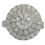14kt Gold 3.02 ct Round VS Lab Diamond Ring