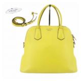 PRADA Yellow Leather Saffiano Hand Bag