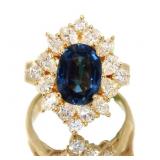 18kt Gold 4.94 ct Natural Sapphire & Diamond Ring
