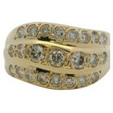 18kt Gold 1.00 Natural Brilliant Diamond Ring