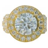 14kt Gold 4.38 ct Round Cut VS Lab Diamond Ring