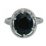 Oval 3.60 ct Natural Sapphire & Diamond Ring