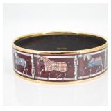 Hermes GM Enamel Horse Motif Bracelet