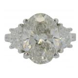14k Gold 5.81 ct Oval Cut VS Lab Diamond Ring