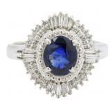 Platinum 1.93 ct GIA Sapphire & Diamond Ring