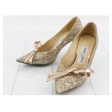 Jimmy Choo Ribbon Glitter Pumps Size 34