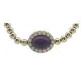 Cabochon Amethyst & Topaz Bolo Bracelet